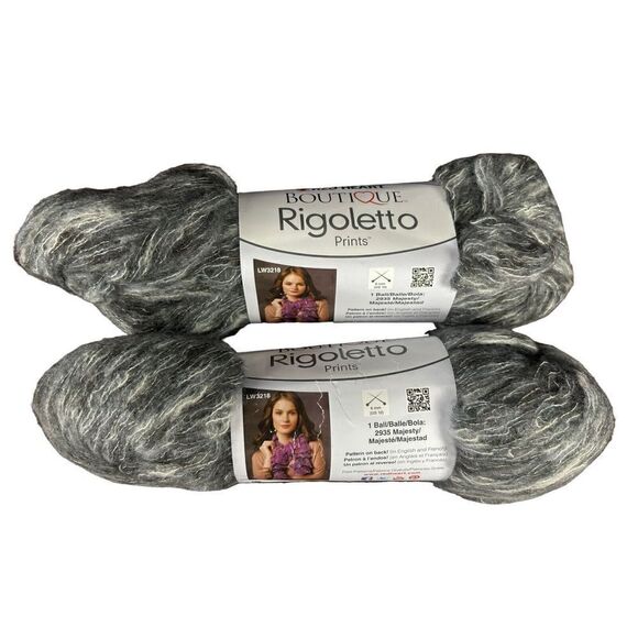 Red Heart Boutique Rigoletto Prints Lot of 2 Balls Stormy 4.6 Ounces Grey New - Picture 5 of 5